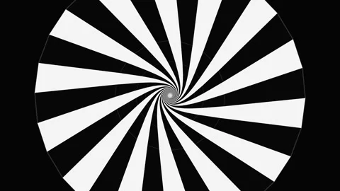 Spiral pattern in black and white with distinct stripes Stock Footage 337064268