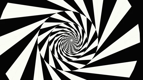 Spiral pattern with black and white stripes creating a visual effect Stock Footage 337064509