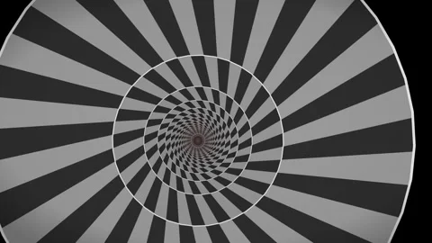 Spiral pattern with black and white stripes creates a dizzy effect Stock Footage 337232393