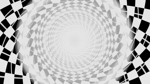 Spiral pattern with black and white checkered design Stock Footage 337411538