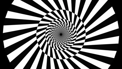 Spiral pattern with black and white stripes creating visual effects Stock Footage 337926515