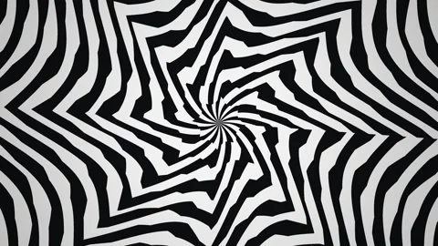 Spiral pattern with black and white stripes creating Stock Footage 339345186
