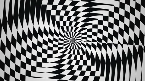 Spiral pattern with black and white checkered design Stock Footage 339372931