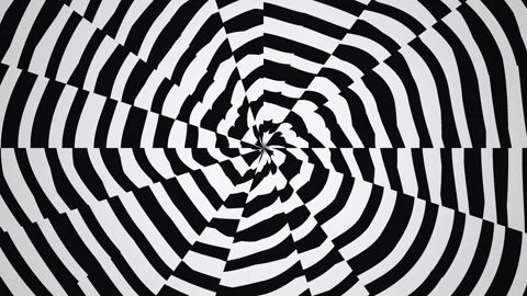 Spiral pattern with black and white stripes creating Stock Footage 339372977