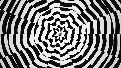 Spiral pattern with black and white lines forming a whirl Stock Footage 339453851