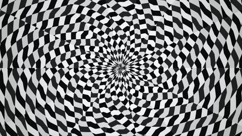 Spiral pattern with black and white stripes creates visual Stock Footage 339487297