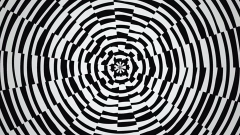 Spiral pattern with black and white stripes creating Stock Footage 339490004