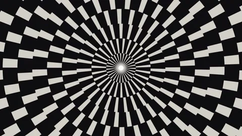 Spiral pattern with black and white squares creates motion Stock Footage 339518347