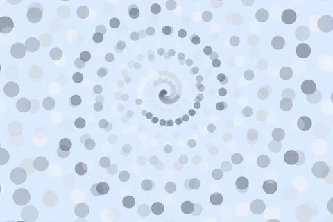 Spiral pattern with blue and gray dots creating a swirl Stock Illustration