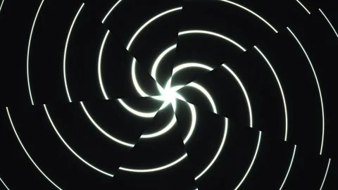 Spiral pattern with bright lights moving in a circular Stock Footage 339324072