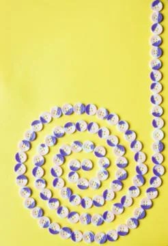 Spiral pattern of buttons Foto stock