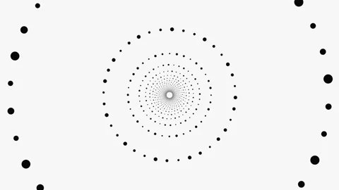 Spiral pattern with circular dots in black and white design Stock Footage 336995032