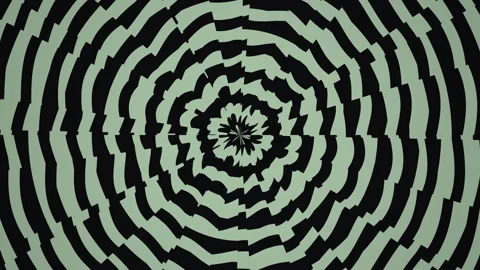 Spiral pattern with concentric black and green shapes Stock Footage 339486618
