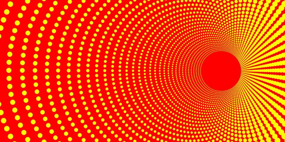 Spiral pattern consisting of swirling lines and dots. Abstract orange background Stock Illustration