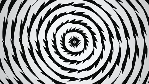 Spiral pattern with contrasting black and white design Stock Footage 339515429