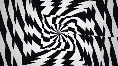 Spiral pattern forms using black and white zigzag shapes Stock Footage 340845024