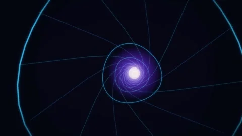Spiral pattern with glowing center in dark background Stock Footage 337301747