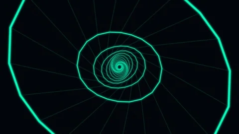 Spiral pattern with glowing lines in a dark background Stock Footage 337073284