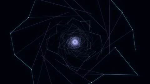 Spiral pattern with glowing lines in dark space Stock Footage 337073350