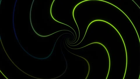 Spiral pattern with glowing lines on dark background Stock Footage 338018473
