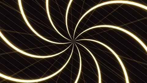 Spiral pattern with glowing lines on dark background Stock Footage 339486815