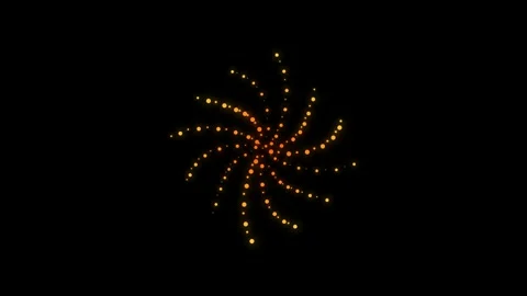 A spiral pattern of glowing orange dots arranged against a black background Video stock 335117706