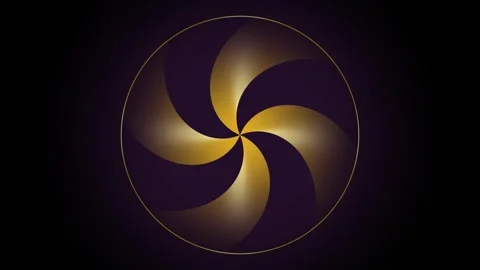 Spiral pattern with gold and dark colors on a black Stock Footage 338318145