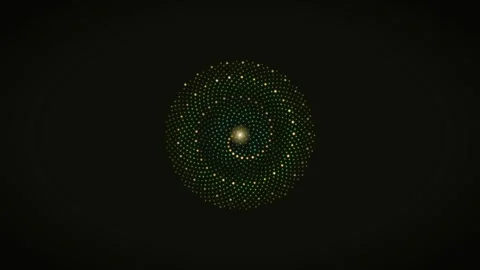 Spiral pattern with green dots on a dark background Stock Footage 337073400