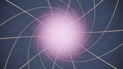 Spiral pattern of light with glowing center on dark background Stock Footage 337387015