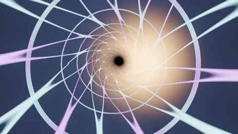 Spiral pattern from light passing through a dark center Stock Footage 337388554