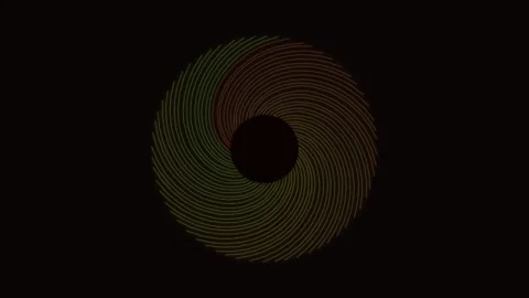 Spiral pattern with lines creating a circular design Stock Footage 337072563