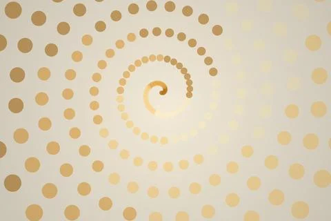 Spiral pattern made of beige dots on light background Stock Illustration