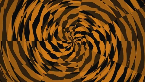 Spiral pattern with orange and black stripes in motion Stock Footage 339374003