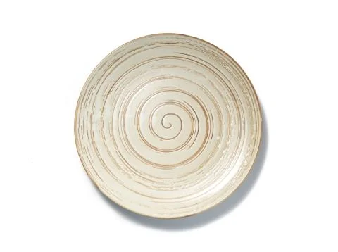 Spiral pattern plate on white background top view Stock Photos