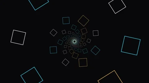 Spiral pattern with squares moving toward the center Stock Footage 337064429