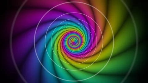 Spiral pattern in vibrant colors creating a hypnotic effect Stock Footage 340371812