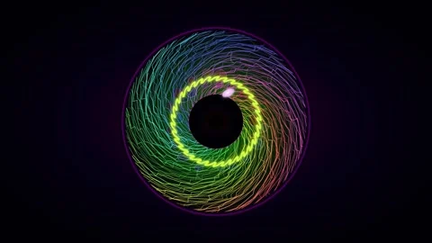 Spiral pattern with vibrant colors in dark background Stock Footage 337301337