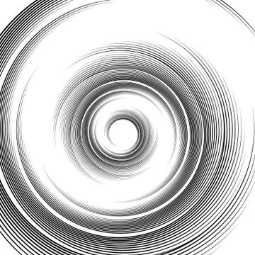 Spiral pattern. Vortex, volute visual effect - Abstract monochrome illustrati Stock Illustration