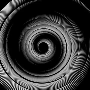 Spiral pattern. Vortex, volute visual effect - Abstract monochrome illustrati Stock Illustration