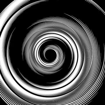 Spiral pattern. Vortex, volute visual effect - Abstract monochrome illustrati Stock Illustration