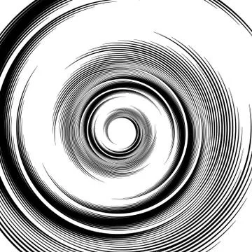 Spiral pattern. Vortex, volute visual effect - Abstract monochrome illustrati Stock Illustration