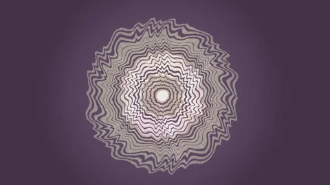 Spiral pattern with waves and a light center on purple background Stock Footage 337386789