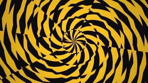 Spiral pattern with yellow and black colors in a graphic Stock Footage 339349845
