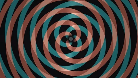 Spiral patterns in brown and teal colors on a black 库存影片 339596720