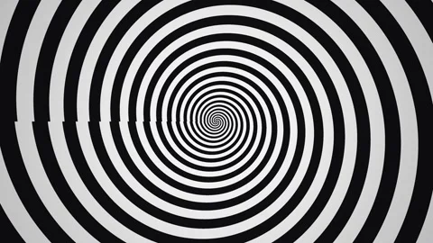 Spiral patterns creating a hypnotic effect in black and Stock Footage 339335648