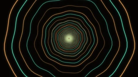 Spiral patterns with glowing lines on a dark background Stock Footage 337233923