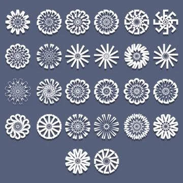 Spiral Patterns Template Set Stock Illustration
