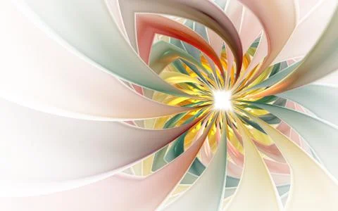 Spiral Petal Fireworks computer-generated image. Abstract fractal of Beautifu Stockillustratie