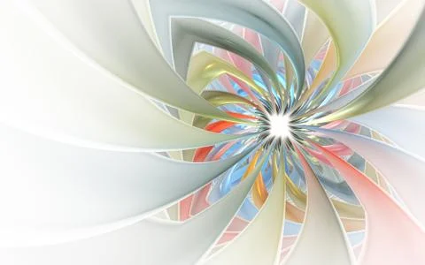 Spiral Petal Fireworks computer-generated image. Abstract fractal of Beautifu Stock Illustration
