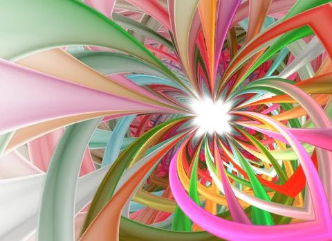 Spiral Petal Fireworks computer-generated image. Abstract fractal of Beautifu Ilustración de archivo